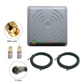 Антенний комплект 3G / 4G LTE R-Net Квадрат Преміум 24 dBi MIMO 2x2 + кабель RG58 + перехідники SMA