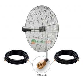 Антенний комплект 3G / 4G LTE Kroks KNA30-1700/2700 30 dBi MIMO 2x2 + кабель RG58 + перехідники SMA