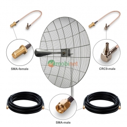 Антенний комплект 3G / 4G LTE Kroks KNA30-1700/2700 30 dBi MIMO 2x2 + кабель RG58 + перехідники CRC9