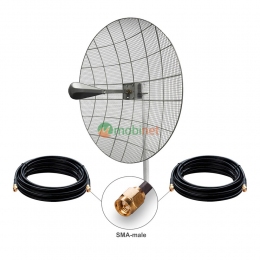 Антенний комплект 3G / 4G LTE Kroks KNA30-1700/2700 30 dBi MIMO 2x2 + кабель RG58 + перехідники SMA