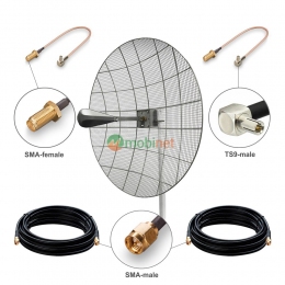 Антенний комплект 3G / 4G LTE Kroks KNA30-1700/2700 30 dBi MIMO 2x2 + кабель RG58 + перехідники TS9